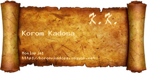 Korom Kadosa névjegykártya